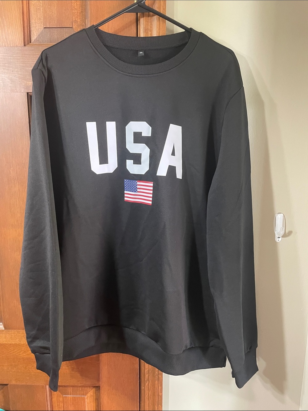 SHEIN Black USA Graphic Crewneck Sweatshirt